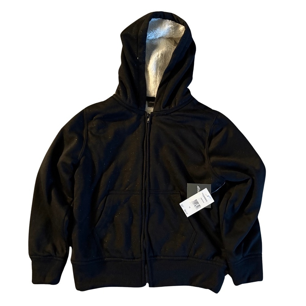 Eddie Bauer Black Lined Zip-Up Hoodie Sweatshirt NWT